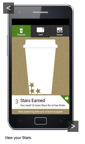 A mobile app screen showing rewards with 3 stars earned.