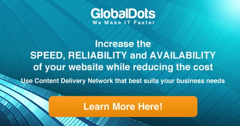 Ad banner promoting GlobalDots for website speed and reliability.