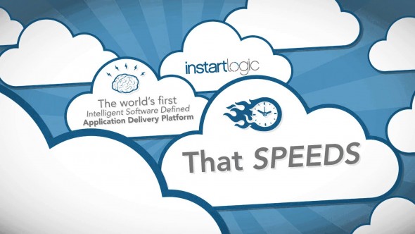 Image featuring clouds with text about an application delivery platform.