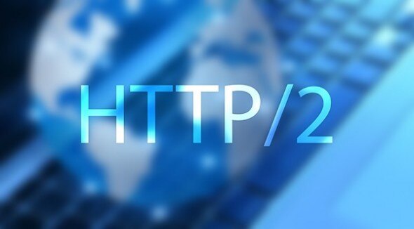 A digital background featuring the text 'HTTP/2' overlaid on a blurred image of a globe and a keyboard.