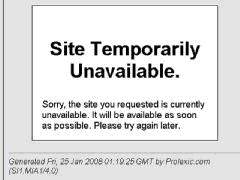 An error message indicating that a website is temporarily unavailable.