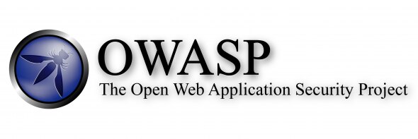 Logo of the Open Web Application Security Project (OWASP),featuring a stylized butterfly and the organization's name.