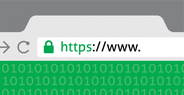 Close-up of a web browser address bar displaying a secure HTTPS URL with a lock icon.