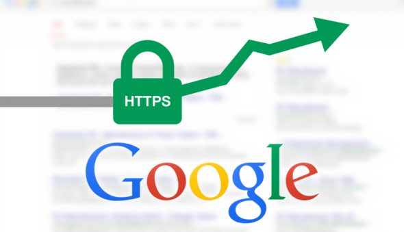 Graph illustrating HTTPS security with Google branding.