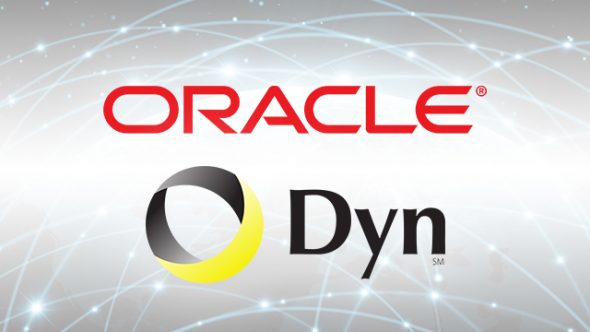 Logo showing the Oracle and Dyn brands together with a network-themed background.