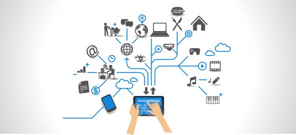 A visual representation of digital connections and services.