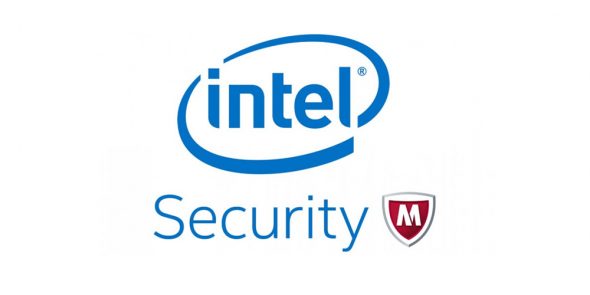 Logo of Intel Security featuring the Intel name and a shield emblem.