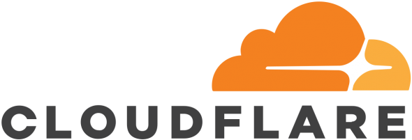 Logo of Cloudflare,featuring an orange cloud with a stylized design.