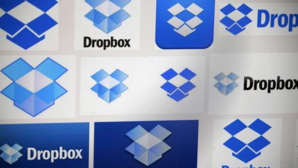 Various Dropbox logos displayed in different styles and arrangements.