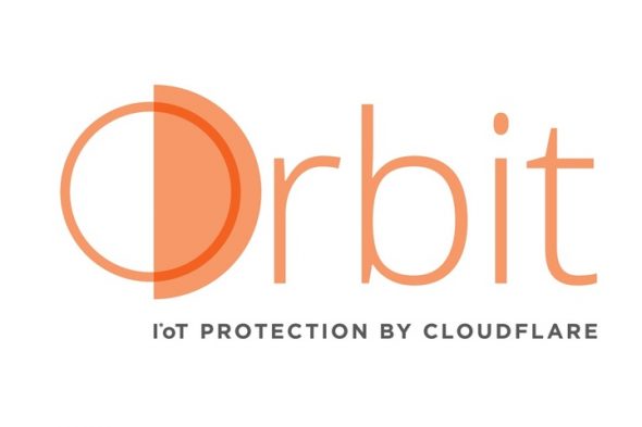 Logo of Orbit,an IoT protection service by Cloudflare,featuring a stylized circular design and the text 'Orbit' in orange.