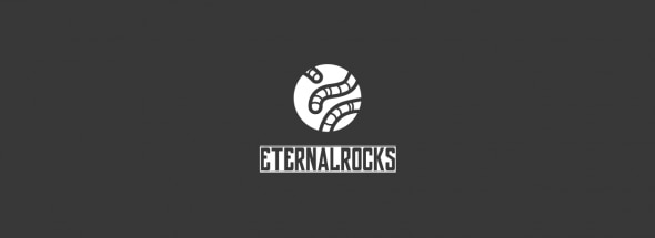 Logo of Eternal Rocks featuring stylized worms and text.