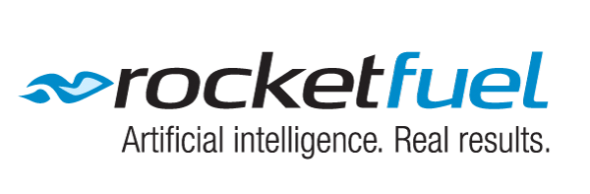 Logo of Rocket Fuel,featuring stylized text and a design element.