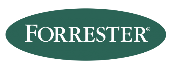 Logo of Forrester Research,featuring the name 'Forrester' in white text on a green oval background.