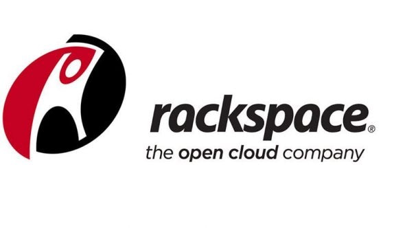 The Rackspace logo featuring a stylized figure in red and black