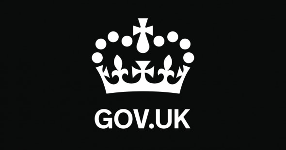 Logo of GOV.UK with a crown emblem above the text.