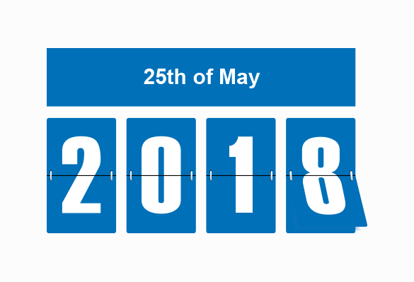 A digital calendar displaying the date 25th of May 2018.