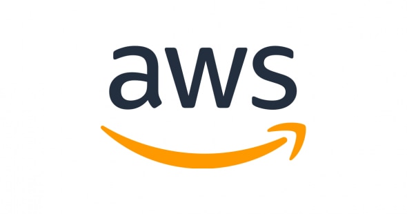 Logo of Amazon Web Services (AWS),featuring 'aws' in black with a smile-like orange curve underneath.