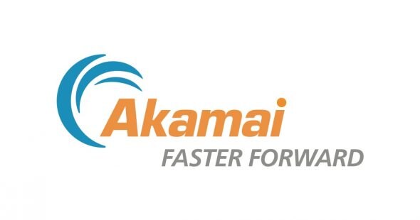 Akamai logo featuring a stylized wave graphic and the slogan 'Faster Forward'.