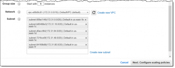 Screenshot of VPC settings,showing network and subnet configurations in a cloud computing platform.