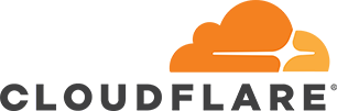 Logo of Cloudflare,featuring a stylized cloud and a sunburst design.