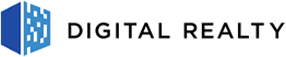 Logo of Digital Realty,featuring a blue graphic and the company name in bold letters.