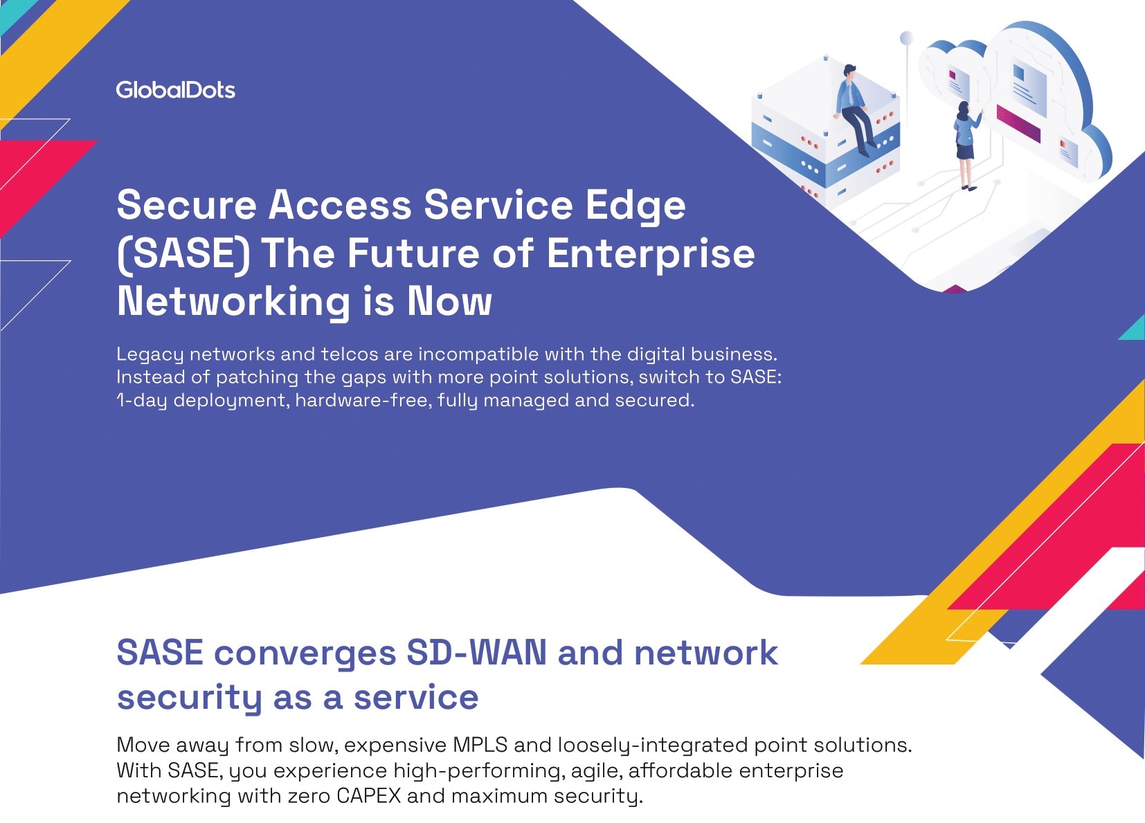 Infographic on SASE and its benefits for enterprise networking.