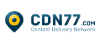 Logo of CDN77,a content delivery network provider.