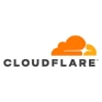 Cloudflare logo featuring an orange cloud and the word 'Cloudflare'.