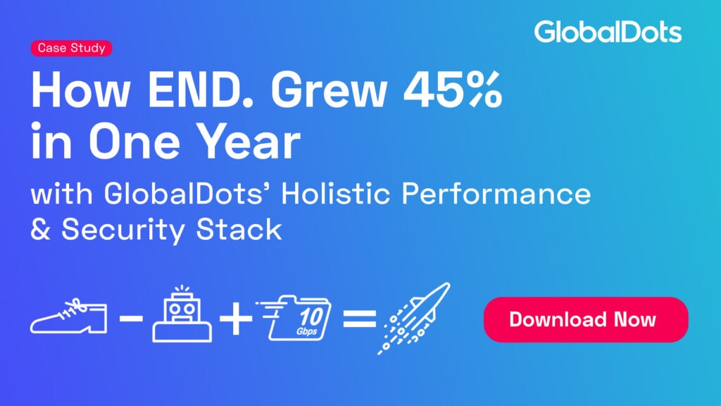 Promotional banner for a case study on END.'s growth with GlobalDots.