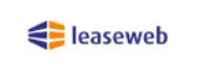 Logo of Leaseweb,featuring a stylized representation with orange and blue colors.