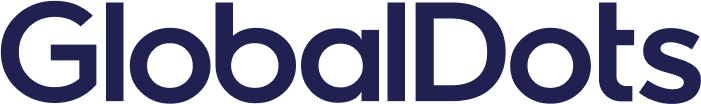 Logo of GlobalDots in dark blue text on a light background.