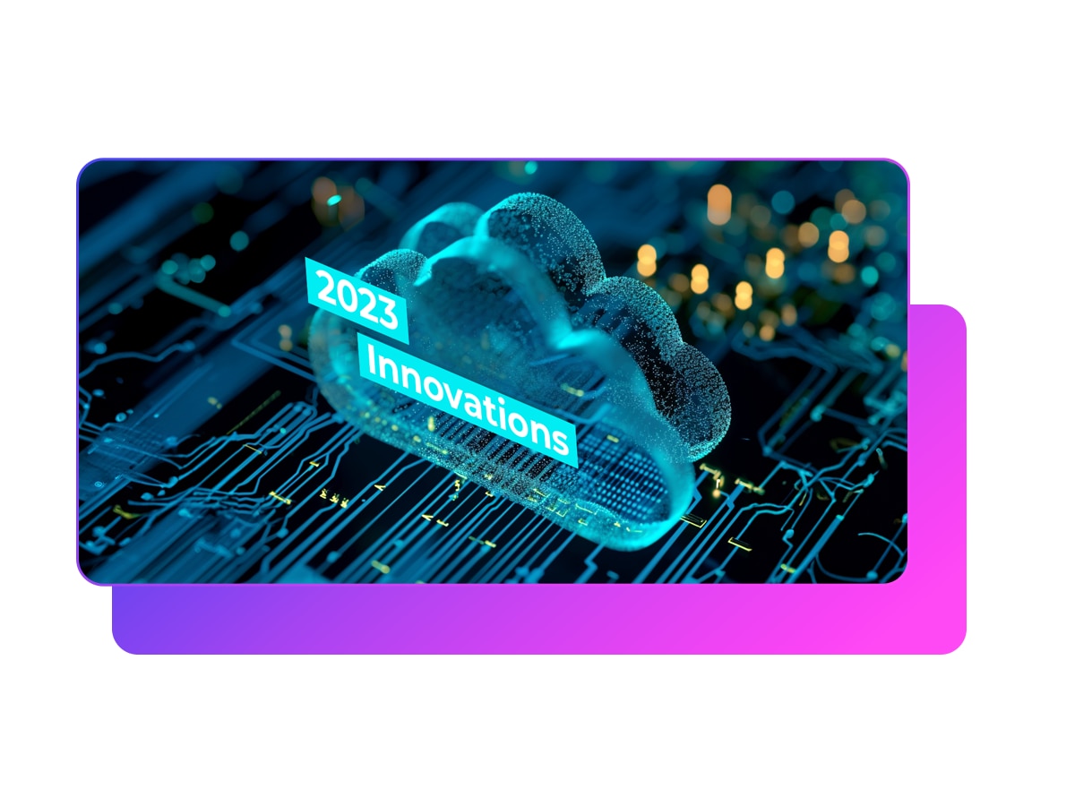 A digital illustration featuring a cloud symbol with '2023 Innovations' text.