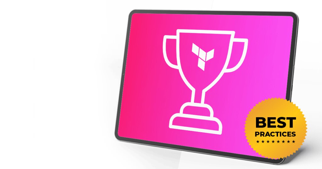 A trophy icon on a gradient pink background