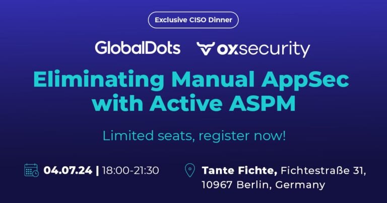 Event banner for an exclusive CISO dinner in Berlin on AppSec.