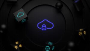 A visual representation of cloud security with a locked cloud icon.